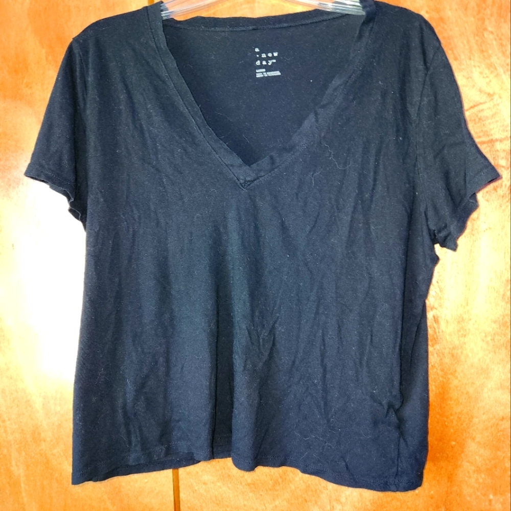 Black V neck Shirt